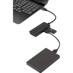 Renkforce USB 3.2 Gen 1-hub 3 poorten Met ingebouwde SD-kaartlezer Zwart