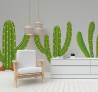 Muurstickers planten Drie groene sobere cactus