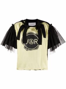 Viktor & Rolf t-shirt volanté à logo imprimé - Jaune