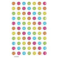 75x gekleurde smiley stickers op vel