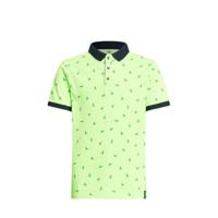 WE Fashion polo met all over print limegroen