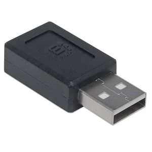 Manhattan USB 2.0 Adapter [1x USB-A 2.0 stekker - 1x USB-C bus] 354653 Stekker past op beide manieren