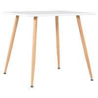 vidaXL Eettafel 80,5x80,5x73 cm MDF wit en eikenkleurig