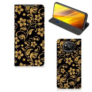 Xiaomi Poco X3 Pro | Poco X3 Smart Cover Gouden Bloemen