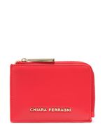 Chiara Ferragni portefeuille zippé à plaque logo - Rouge