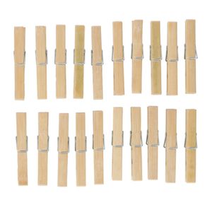 Bamboe wasknijpers - 20x - hout - 9 cm   -