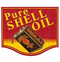 Pure Shell Oil Retro Zwaar Metalen Bord 48 x 40,5 cm - thumbnail