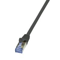 LogiLink CQ4023S RJ45 Netwerkkabel, patchkabel S/FTP 0.50 m Zwart Vergulde steekcontacten, Vlambestendig, Snagless 1 stuk(s)