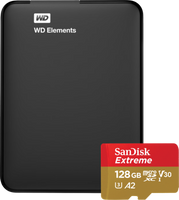 WD Elements Portable 1TB + SanDisk MicroSDXC Extreme 128GB