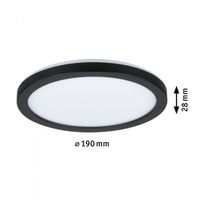 Paulmann 70997 P Atria Shine 11,2W 3000K 190mm sz Ks LED-plafondlamp LED 11.2 W Zwart - thumbnail