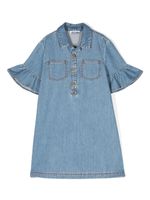 Moschino Kids robe en jean à strass - Bleu - thumbnail