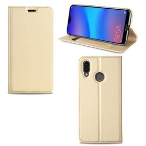 Huawei P20 Lite Hoesje Goud met Opbergvakje