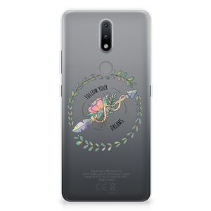 Nokia 2.4 Telefoonhoesje met Naam Boho Dreams