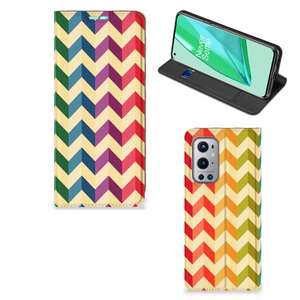 OnePlus 9 Pro Hoesje met Magneet Zigzag Multi Color