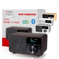 Kathrein DAB+1mini hout donker, DAB+/FM-radio met OLED-display voor stationair en mobiel gebruik incl. Bluetooth, 1