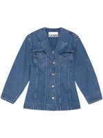 GANNI blazer en jean - Bleu - thumbnail