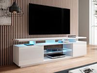 Tv-meubel EVOPE 2 deuren wit/hoogglans wit met led - thumbnail