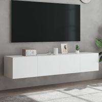 Tv-wandmeubels met LED-verlichting 2 st 80x35x31 cm wit