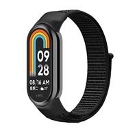 By Qubix - Sport loop nylon bandje - Zwart - Compatible met Xiaomi Smart Band 8 & 9 - Compatible Xiaomi bandje