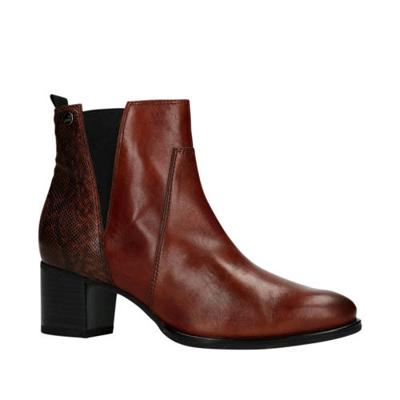 No Stress leren enkellaarzen bruin No Stress leren enkellaarzen bruin