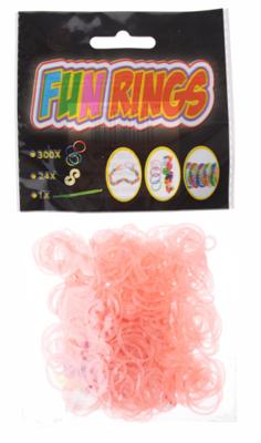 TOM Fun Rings armband vlechten zalmroze 325-delig TOM Fun Rings armband vlechten zalmroze 325-delig