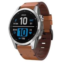 By Qubix - Leren bandje - Bruin - Compatible met Garmin Fenix 8-43mm - Compatible Garmin bandje - Bandbreedte: 20mm