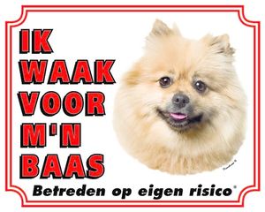 Keeshond Waakbord - Ik waak voor mijn Baas