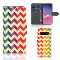 Samsung Galaxy S10 Plus Telefoon Hoesje Zigzag Multi Color