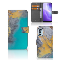 OPPO Find X3 Lite Bookcase Marble Blue Gold