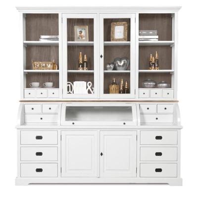 Vitrinekast (ronde klep) Lakewood - Clear/Mindi Rustic Grey