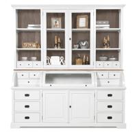 Vitrinekast (ronde klep) Lakewood - Clear/Mindi Rustic Grey