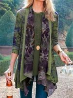 Floral Long Sleeve Cardigan - thumbnail