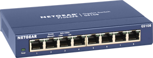 NETGEAR ProSAFE Unmanaged Switch - GS108GE - Desktop - 8 Gigabit Ethernet poorten 10/100/1000 Mbps