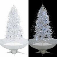 Kerstboom sneeuwend met paraplubasis 190 cm wit