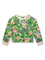 Kenzo Kids sweat en coton à fleurs - Vert