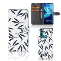 Motorola G8 Power Lite Hoesje Leaves Blue