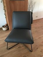 Leren fauteuil zonder armleuning met kruisframe - grijs leer - Echt leer, Industrieel, ontdek de vele Leersoorten en Kleuren bij ShopX - thumbnail