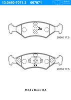 Remblokkenset, schijfrem ATE, u.a. fÃ¼r Ford, Mazda