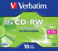 Verbatim CD-RW 12x 700 MB 10 stuk(s)