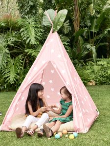 Tipi Inca poederbeige met print