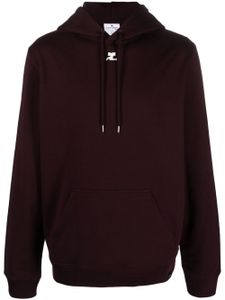 Courrèges hoodie en coton à logo brodé - Rouge