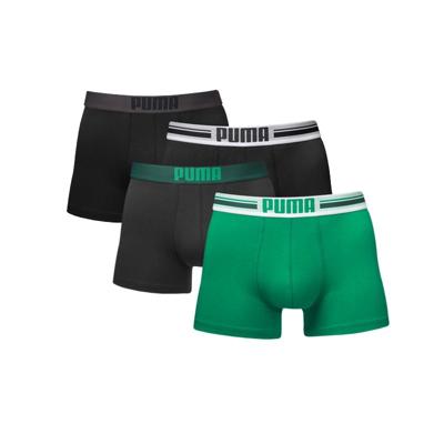 Puma boxershorts Placed Logo 4-pack Zwart/Groen-S