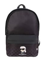 Karl Lagerfeld Kids sac à dos à carreaux K-Ikonik - Noir