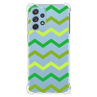 Samsung Galaxy A73 Doorzichtige Silicone Hoesje Zigzag Groen