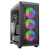 Xilence Xilent X X912.ARGB Gaming PC behuizing, 3 x 120 mm ARGB ventilator, 1 x zwarte ventilator, ATX Midi Tower Case, mesh frontpaneel voor goede luchtstroom en PWM/ARGB Control Board, glazen