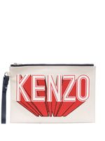 Kenzo pochette en toile à logo imprimé - Tons neutres