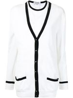 CHANEL Pre-Owned ensemble haut-cardigan à bords contrastants (1996) - Blanc - thumbnail