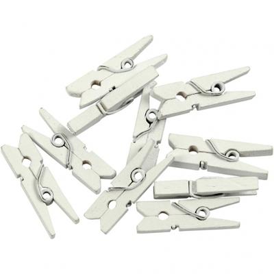 Creotime mini wasknijpers 2,5 x 0,3 cm wit 36 stuks Creotime mini wasknijpers 2,5 x 0,3 cm wit 36 stuks