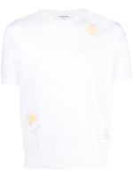 Thom Browne t-shirt en coton à fleurs brodées - Blanc - thumbnail