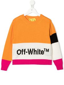 Off-White Kids pull colour block à logo - Orange